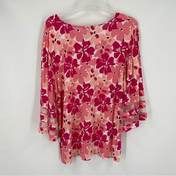 Kate & Mallory Women’s 3/4 Flare Sleeve Floral V Neck Blouse size 1X - Picture 4 of 4